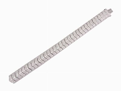 Bracciale a Maglie in Oro Bianco e Diamanti