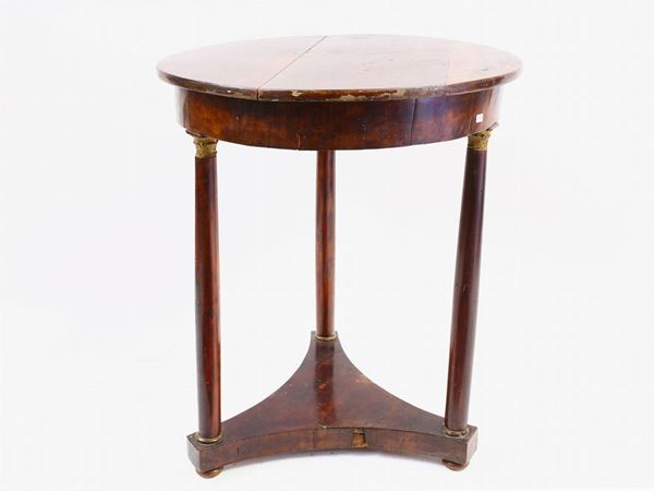 A walnut veenered small table