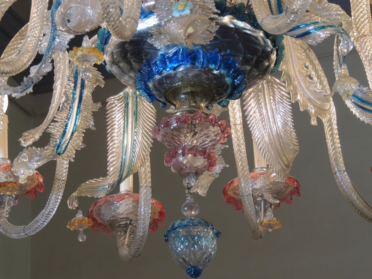 Grande Lampadario in Vetro Soffiato di Murano
