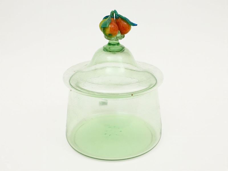 Scatola in Vetro Soffiato Verde Acqua
