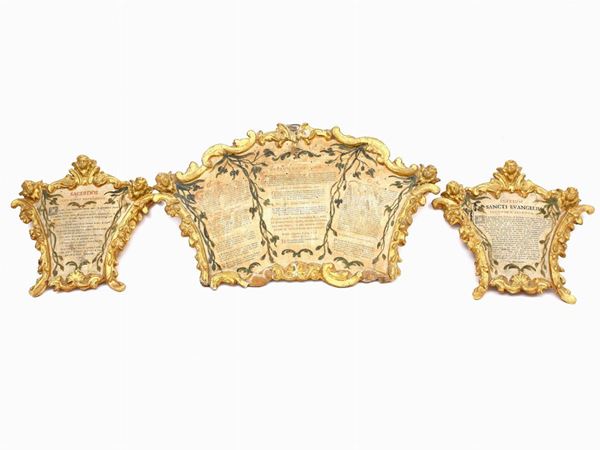 A set of three gilted wood cartagloria  (19th century)  - Auction Antiquities, Interior Decorations and Vintage  from the Panarello Gallery in Taormina - Maison Bibelot - Casa d'Aste Firenze - Milano