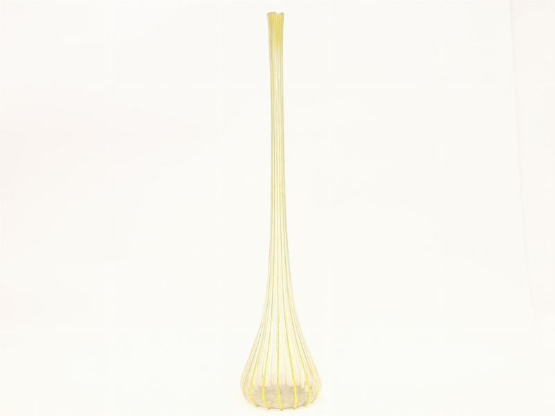 Vaso a Bulbo in Vetro Soffiato Iridato di Murano