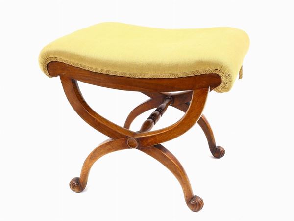 A walnut faldistorium stool