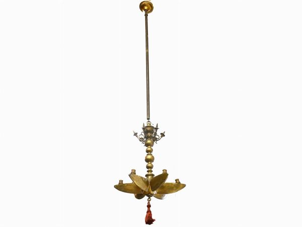 A bronze ceiling lamp