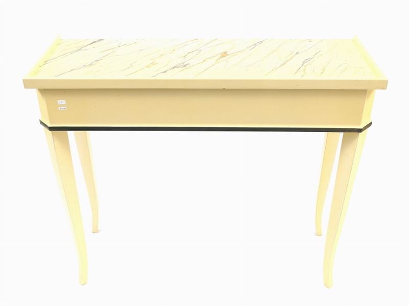 Piccola Console in Legno Laccato Color Avorio