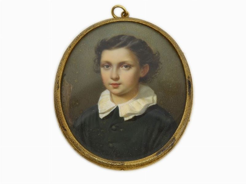 Scuola Italiana della Metà del XIX Secolo - Ritratto di Fanciullo/ritratto di Ufficiale della Gua...