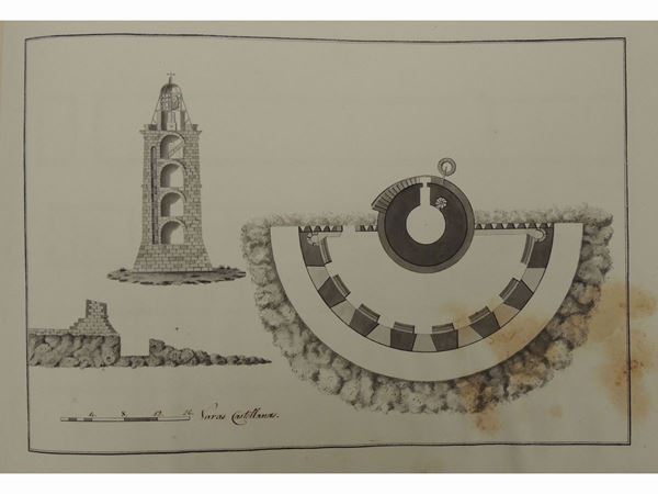 Scuola spagnola del XIX secolo - Vedute di porti e fortificazioni di Ceuta
