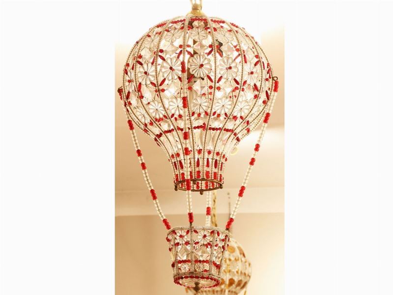 Lampadario in Vetro Realizzato Come una Mongolfiera