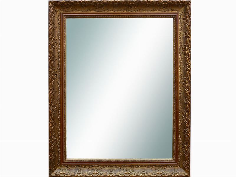 Specchiera con Cornice in Legno e Pastiglia Dorata