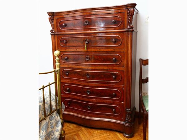 A mahogany veneered drawer  (mid-19th century)  - Auction The florentine house of the soprano Marcella Tassi - Maison Bibelot - Casa d'Aste Firenze - Milano
