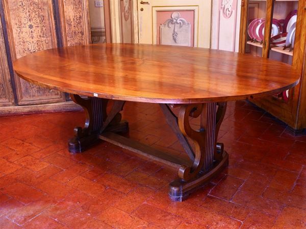 A walnut dining table