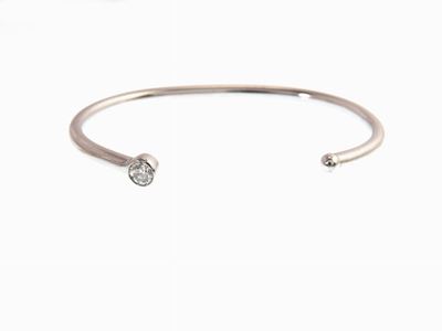 Bracciale Rigido in Oro Bianco con Diamante