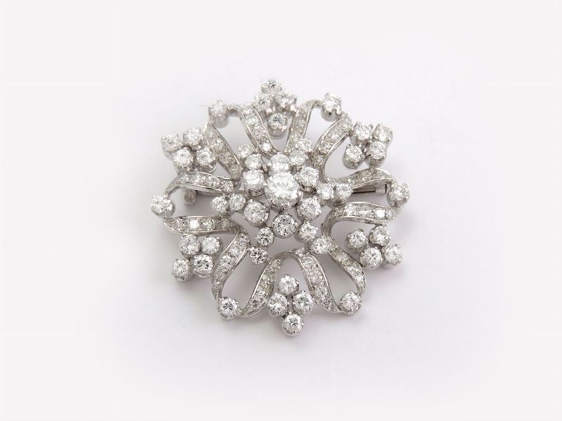 Spilla in Oro Bianco con Diamanti