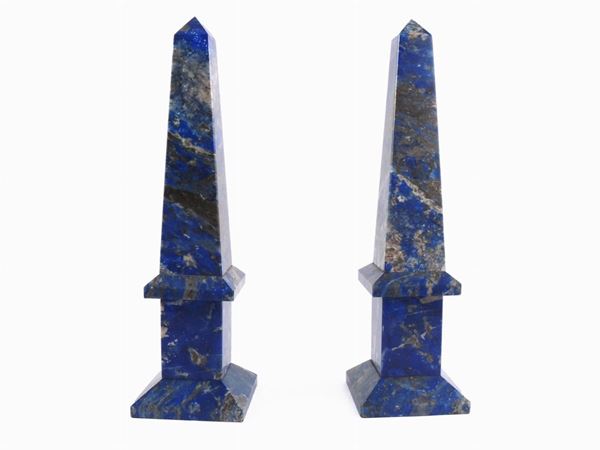 Two lapis lazuli obelisks