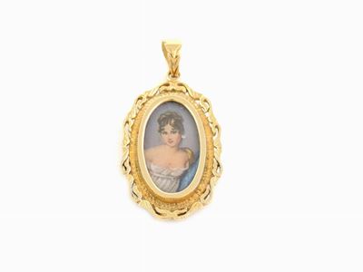 Pendente in Oro Giallo con Miniatura