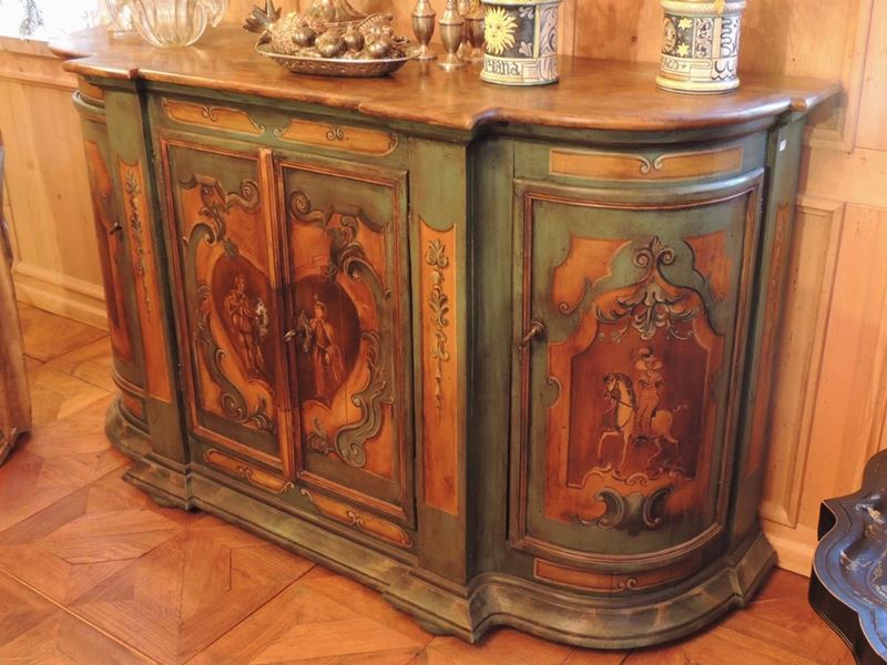 Credenza Tirolese in Legno Dipinto