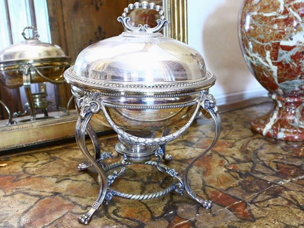 A silver plated food warmer