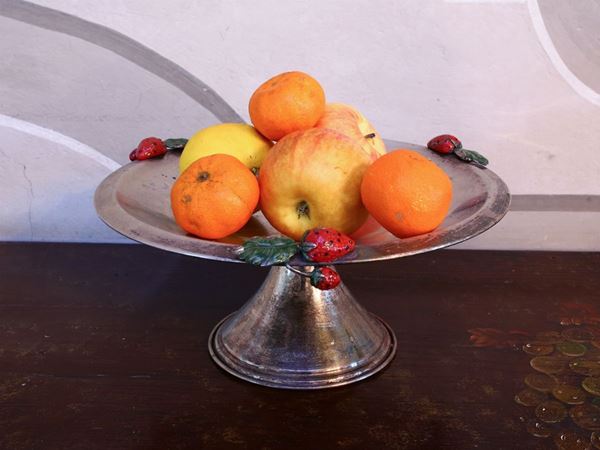 A silver centrepiece stand