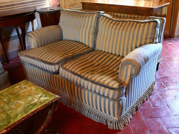 An upholstered sofa
