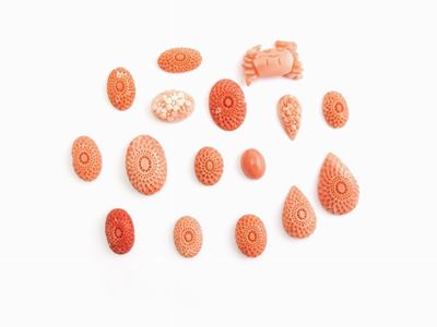 Lotto Coralli Rosso Arancio Incisi