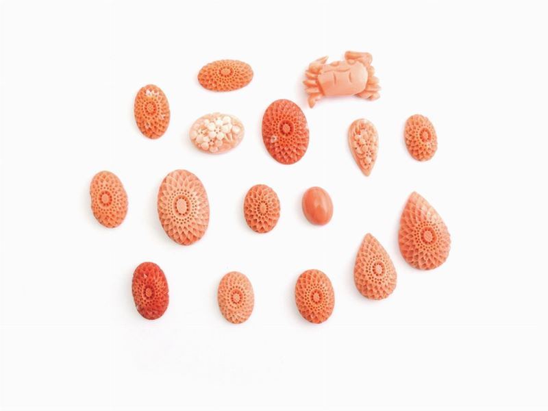 Lotto Coralli Rosso Arancio Incisi