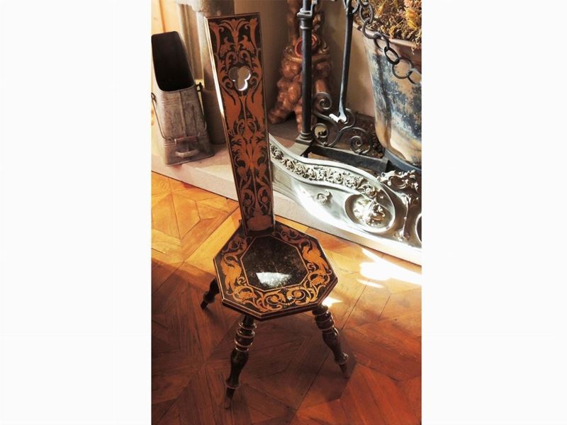 Sgabello Tirolese Basso in Noce