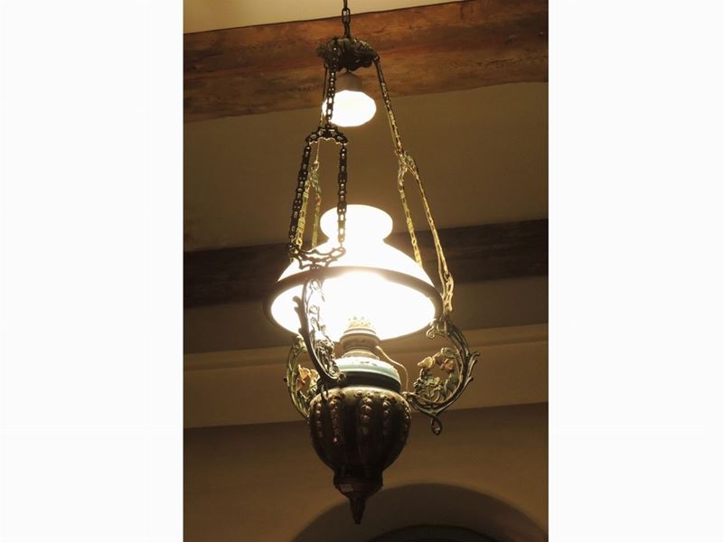 Lampadario Ad Olio in Ceramica