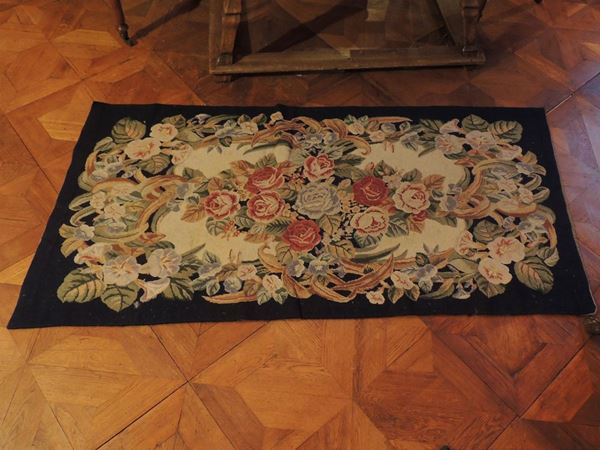 A small stitch embroidered carpet  (20th century)  - Auction Tyrolean furniture from Villa Regina in Dobbiaco - Maison Bibelot - Casa d'Aste Firenze - Milano