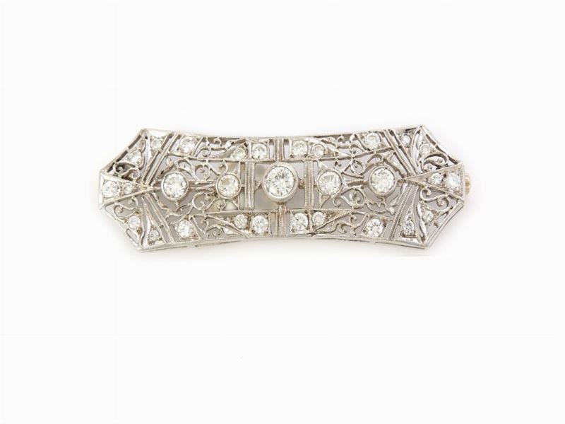 Spilla in Oro Bianco con Diamanti
