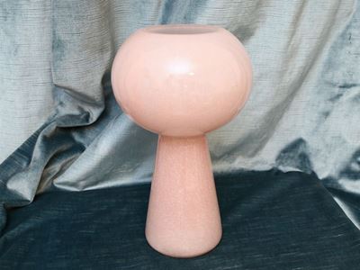 Piccolo Lume da Tavolo in Vetro Rosa