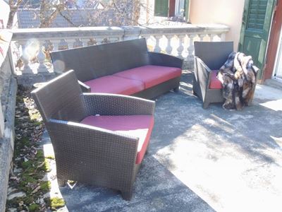 Set da Giardino in Rattan Sintetico Color Marrone