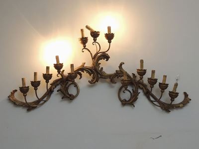 Grande Applique in Legno Intagliato e Dorato