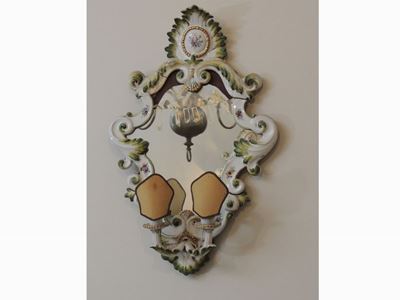 Coppia di Ventole con Cornici in Ceramica