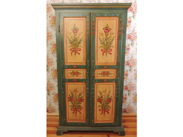 A Tyrolean painted wardrobe