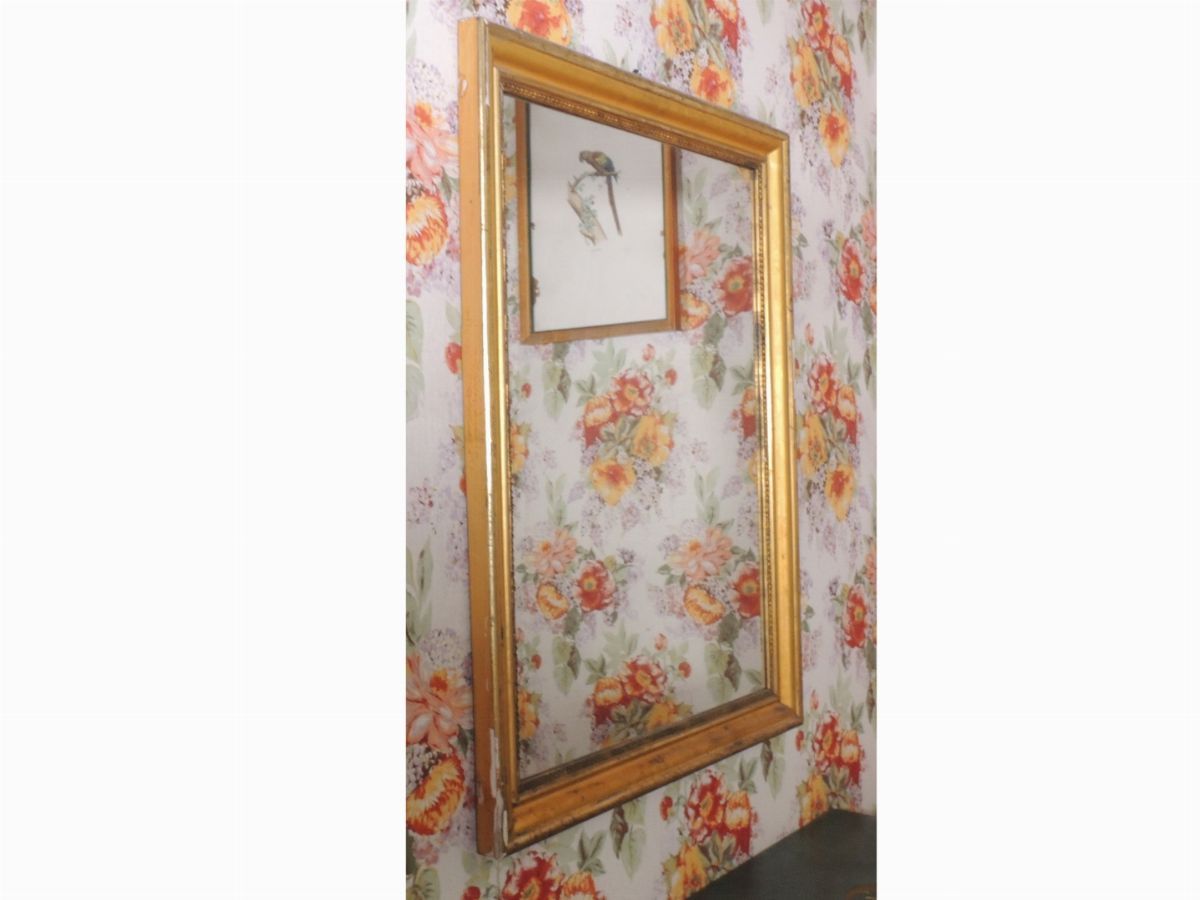 Specchiera con Cornice Modanata in Legno Dorato