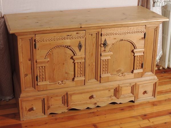 A small Tyrolean softwood sideboard