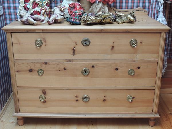 A Tyrolean softwood chest of drawers