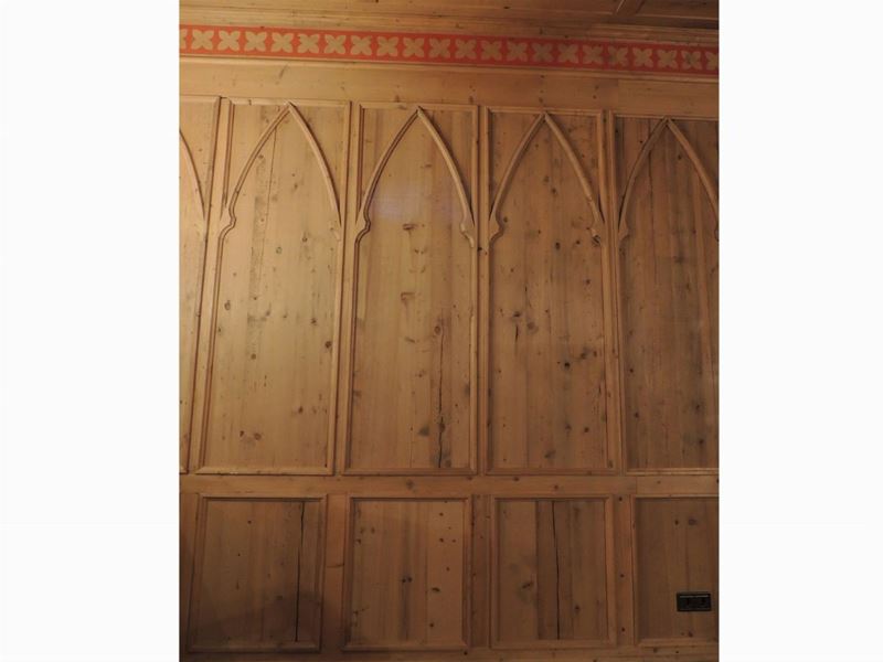 Boiserie Tirolese in Legno di Abete per Grande Salone