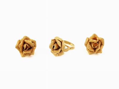 Demi Parure Anello e Orecchini in Oro Giallo