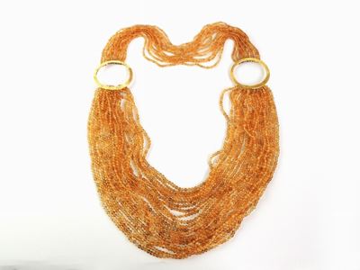 Collana in Oro Giallo e Quarzi Citrini