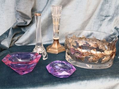 Lotto di Curiosità in Vetro e Cristallo