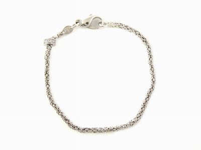 Bracciale a Maglia Corda in Oro Bianco con Diamanti