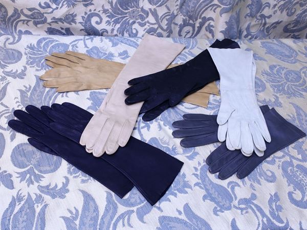 Lot of six vintage leather gloves  - Auction The florentine house of the soprano Marcella Tassi - Maison Bibelot - Casa d'Aste Firenze - Milano