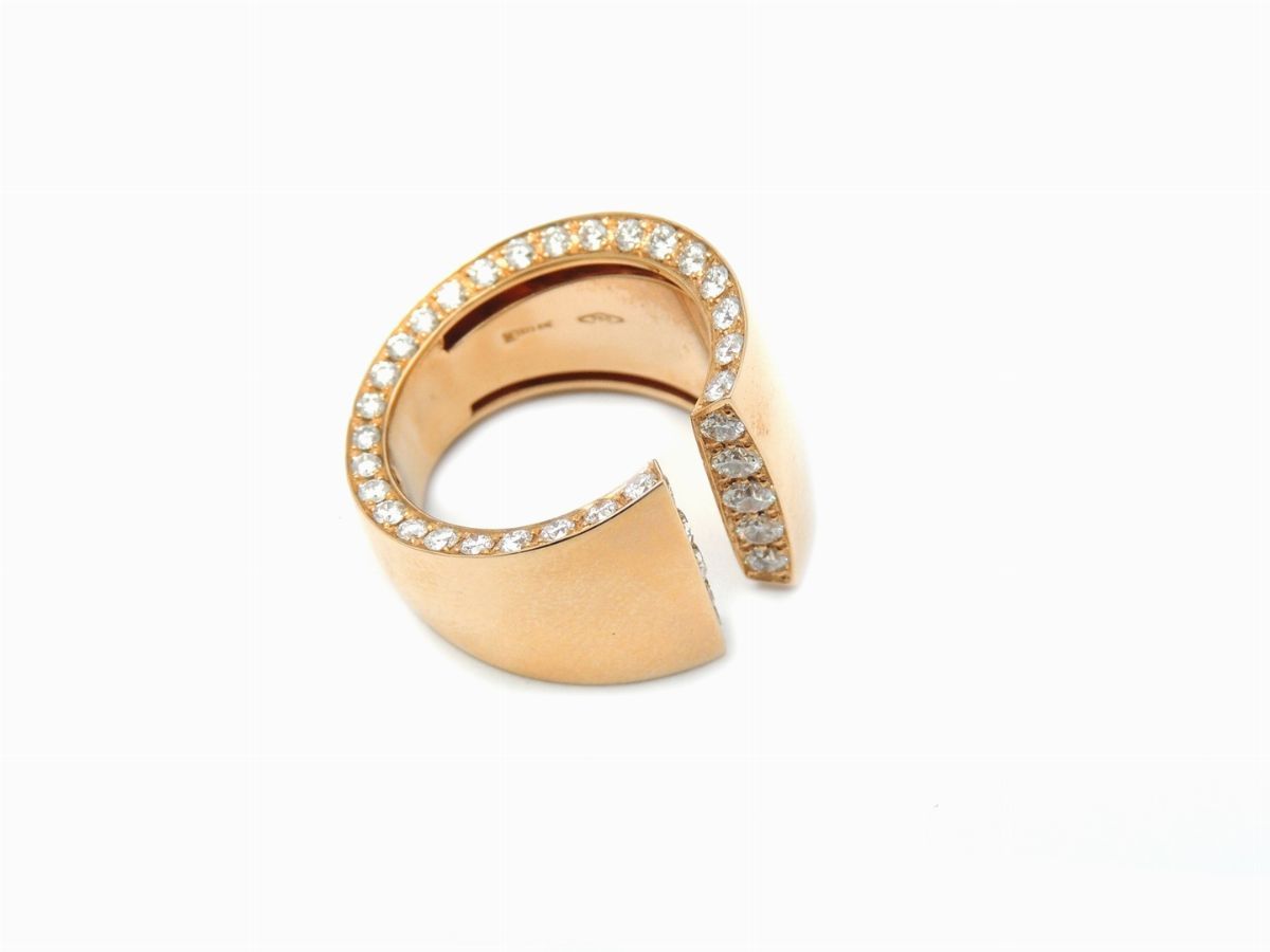 Demi Parure Anello e Orecchini in Oro Giallo e Diamanti