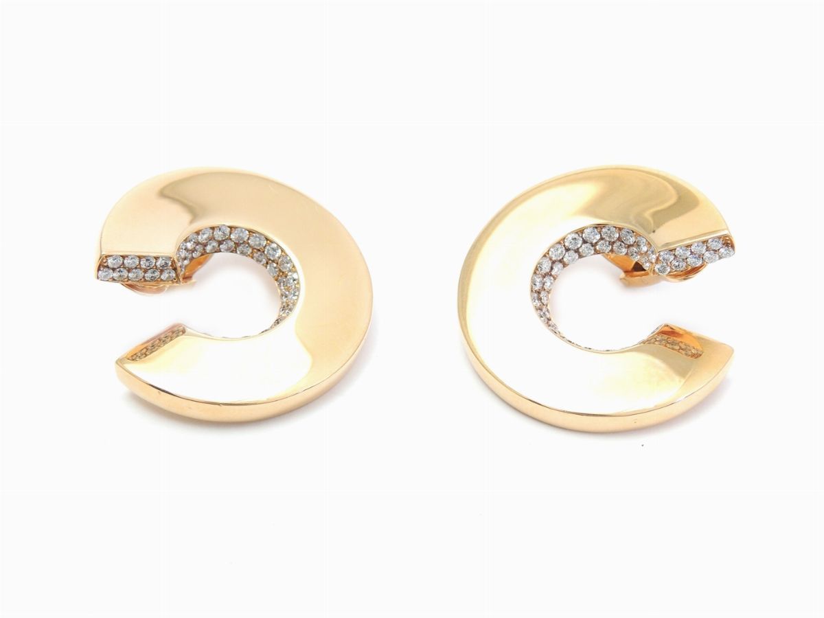 Demi Parure Anello e Orecchini in Oro Giallo e Diamanti