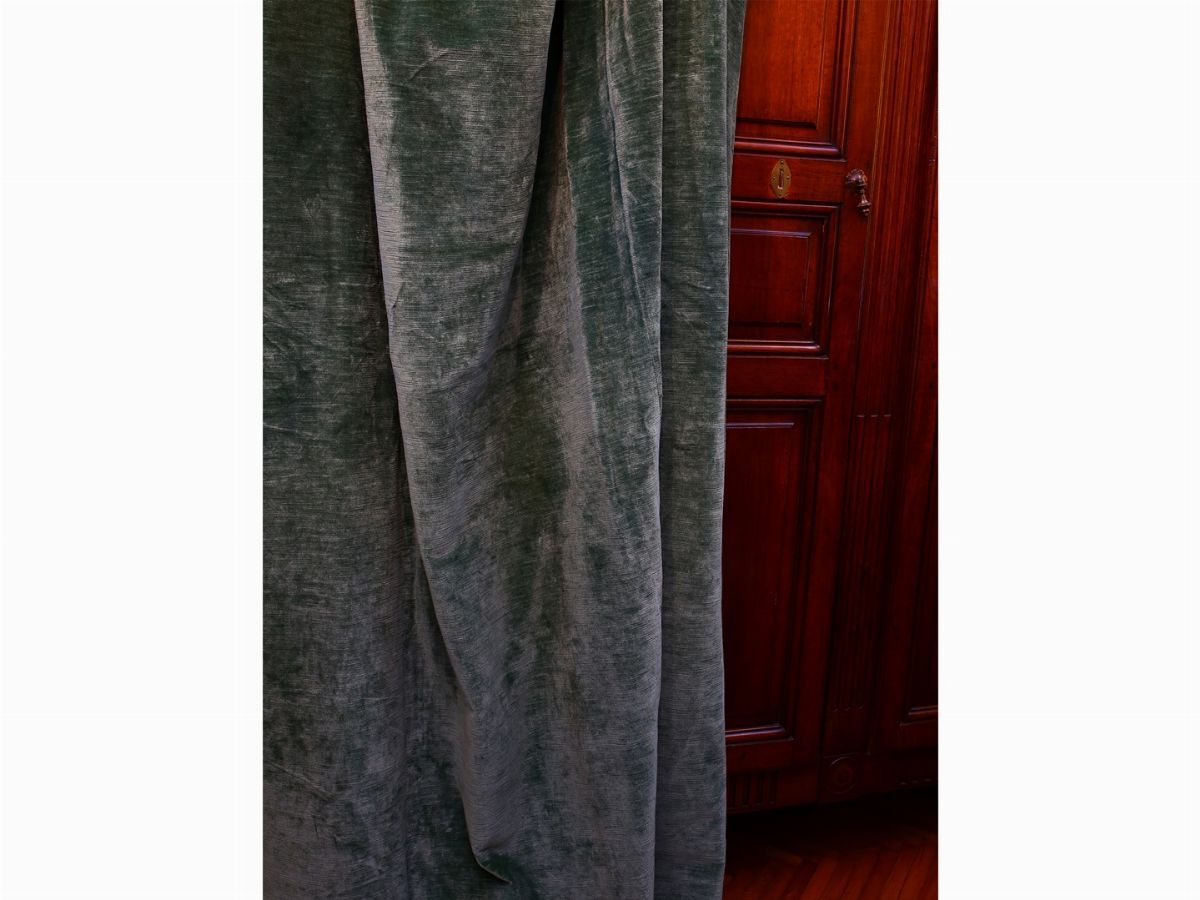 Coppia di Tende Verde Smeraldo in Velluto