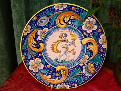 Piatto da Parata in Terracotta Smaltata