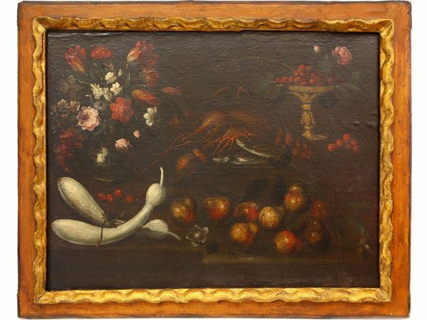 Scuola lombarda del XVII/XVIII secolo - Still Lifes with fruit, vegetables and flowers