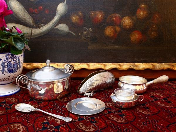 A lot of silver plated table accesories  - Auction Furniture and Paintings from Palazzo al Bosco and from other private property - Maison Bibelot - Casa d'Aste Firenze - Milano