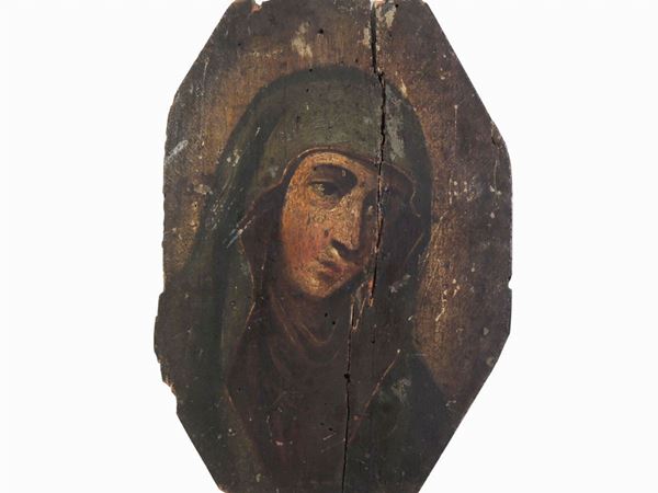 Maniera della pittura gotica : Mater dolorosa  (19th century)  - Auction Furniture and Paintings from Palazzo al Bosco and from other private property - Maison Bibelot - Casa d'Aste Firenze - Milano